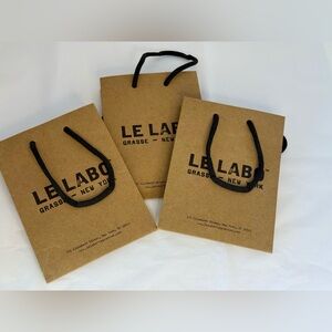 🌸Le Labo pre-owned tan with Black Rope Handles set of bags